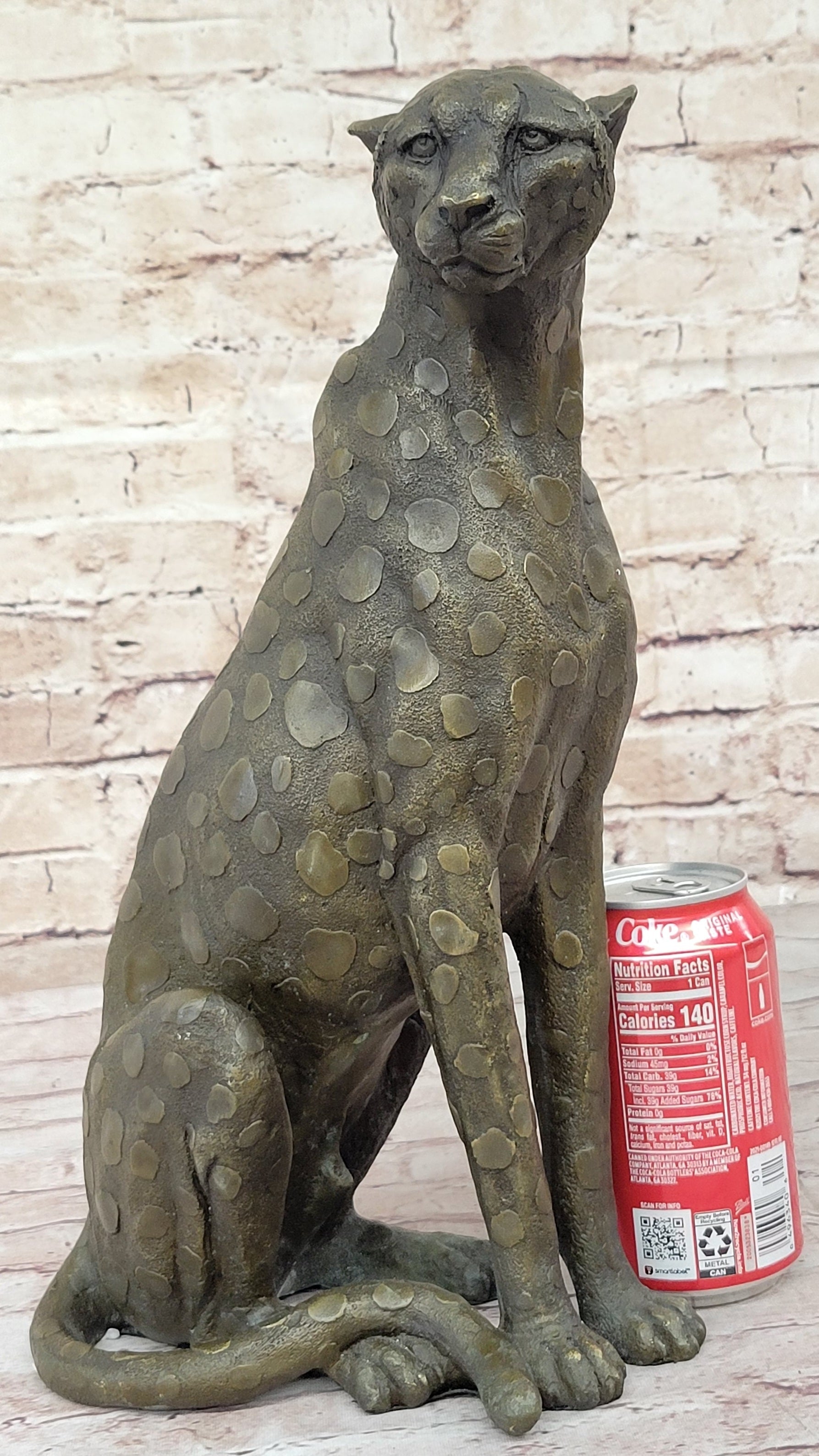 Hot Cast Bronze Guardian Cheetah Leopard Sculpture