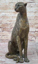 Hot Cast Bronze Guardian Cheetah Leopard Sculpture