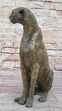 Hot Cast Bronze Guardian Cheetah Leopard Sculpture