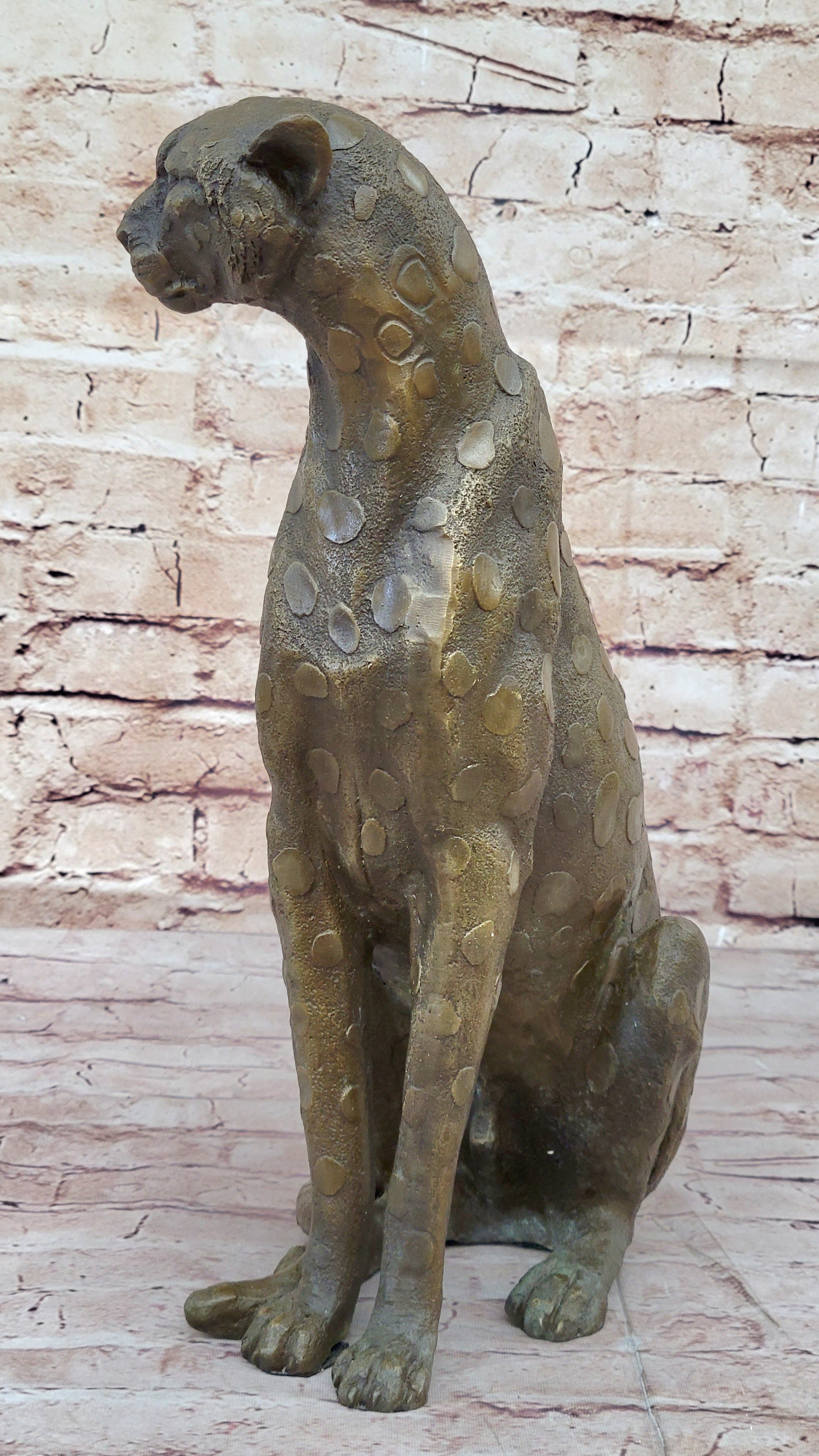 Hot Cast Bronze Guardian Cheetah Leopard Sculpture