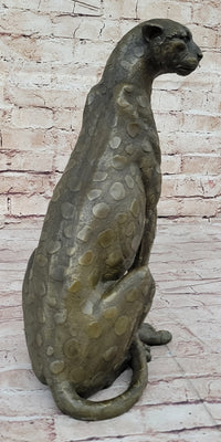 Hot Cast Bronze Guardian Cheetah Leopard Sculpture