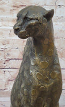 Hot Cast Bronze Guardian Cheetah Leopard Sculpture