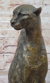 Hot Cast Bronze Guardian Cheetah Leopard Sculpture