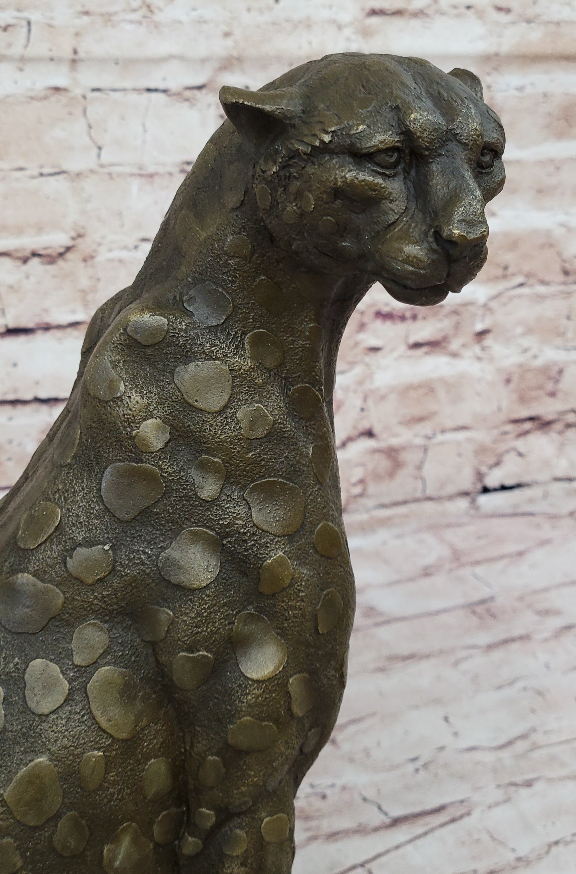 Hot Cast Bronze Guardian Cheetah Leopard Sculpture