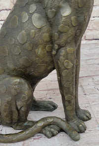 Hot Cast Bronze Guardian Cheetah Leopard Sculpture