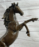 Bronze Rearing Wild Stallion Horse Sculpture Signed Art