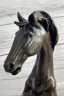 Bronze Rearing Wild Stallion Horse Sculpture Signed Art