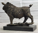 Wild Boar Hog Pig Bronze Sculpture Marble Base