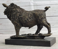 Wild Boar Hog Pig Bronze Sculpture Marble Base