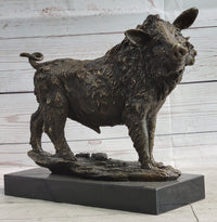 Wild Boar Hog Pig Bronze Sculpture Marble Base
