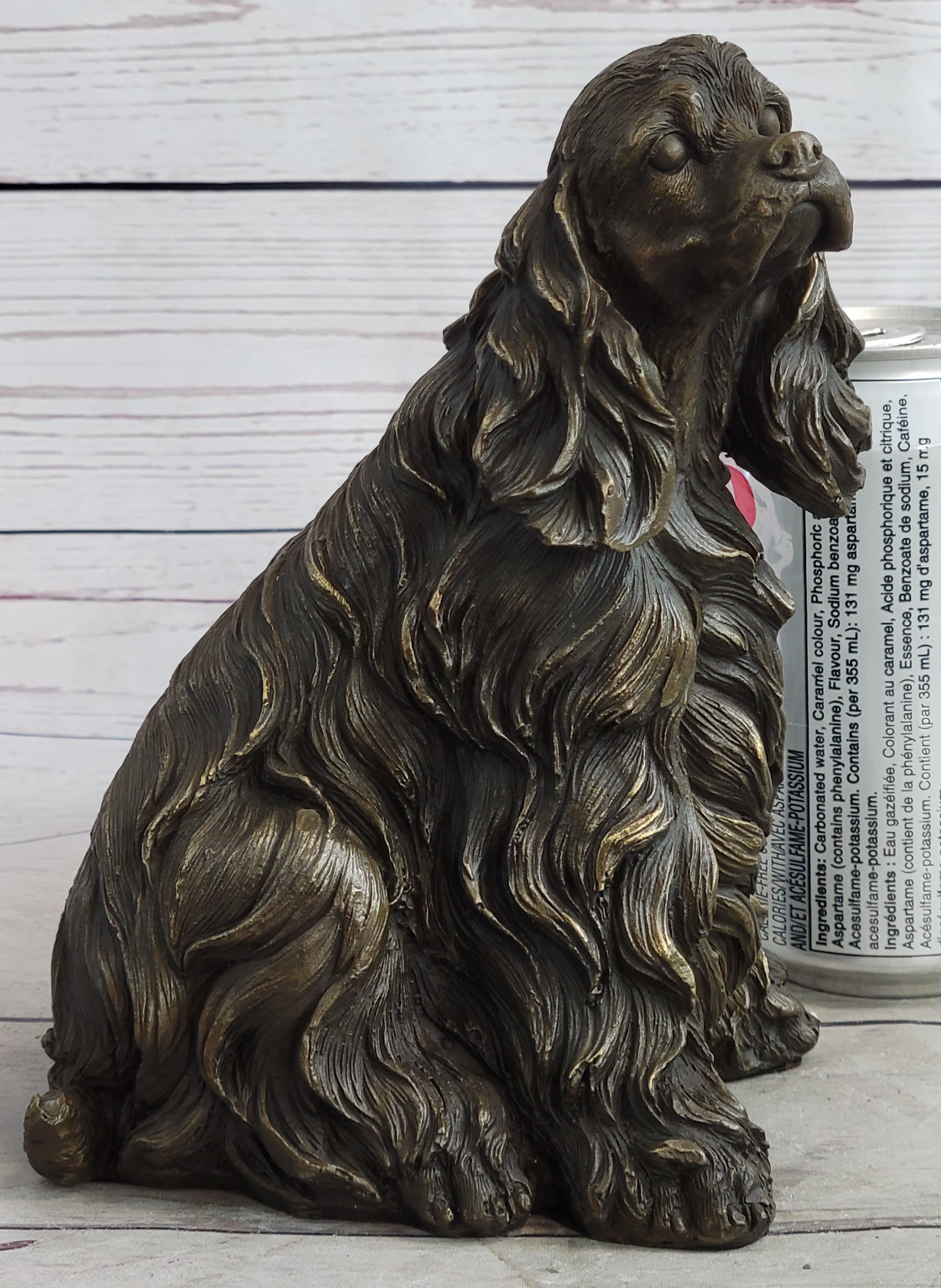 Bronze Metal Sculpture of Cocker Spaniel or King Charles Cavalier