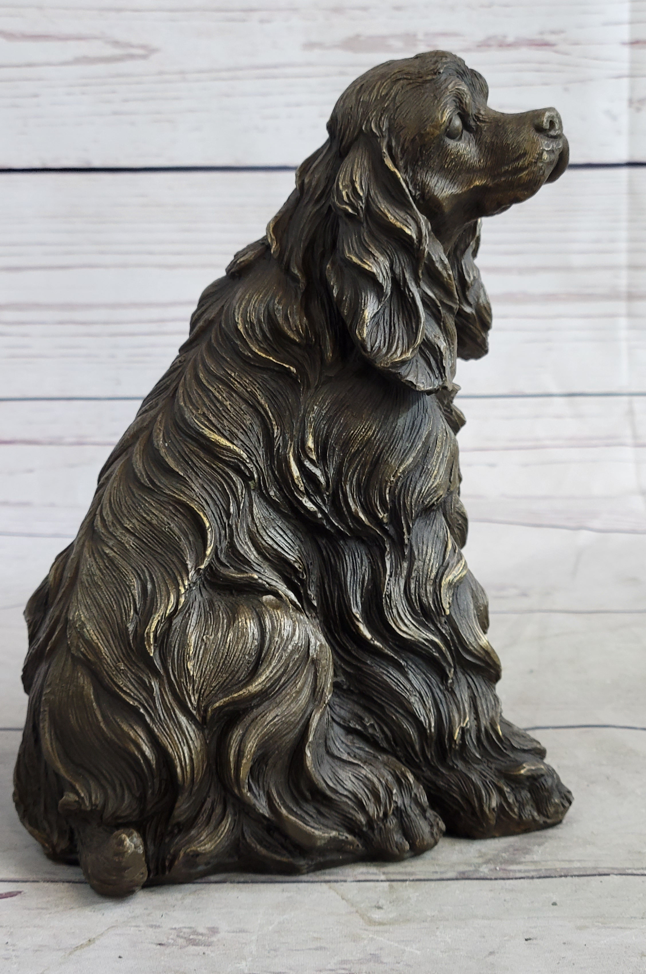 Bronze Metal Sculpture of Cocker Spaniel or King Charles Cavalier