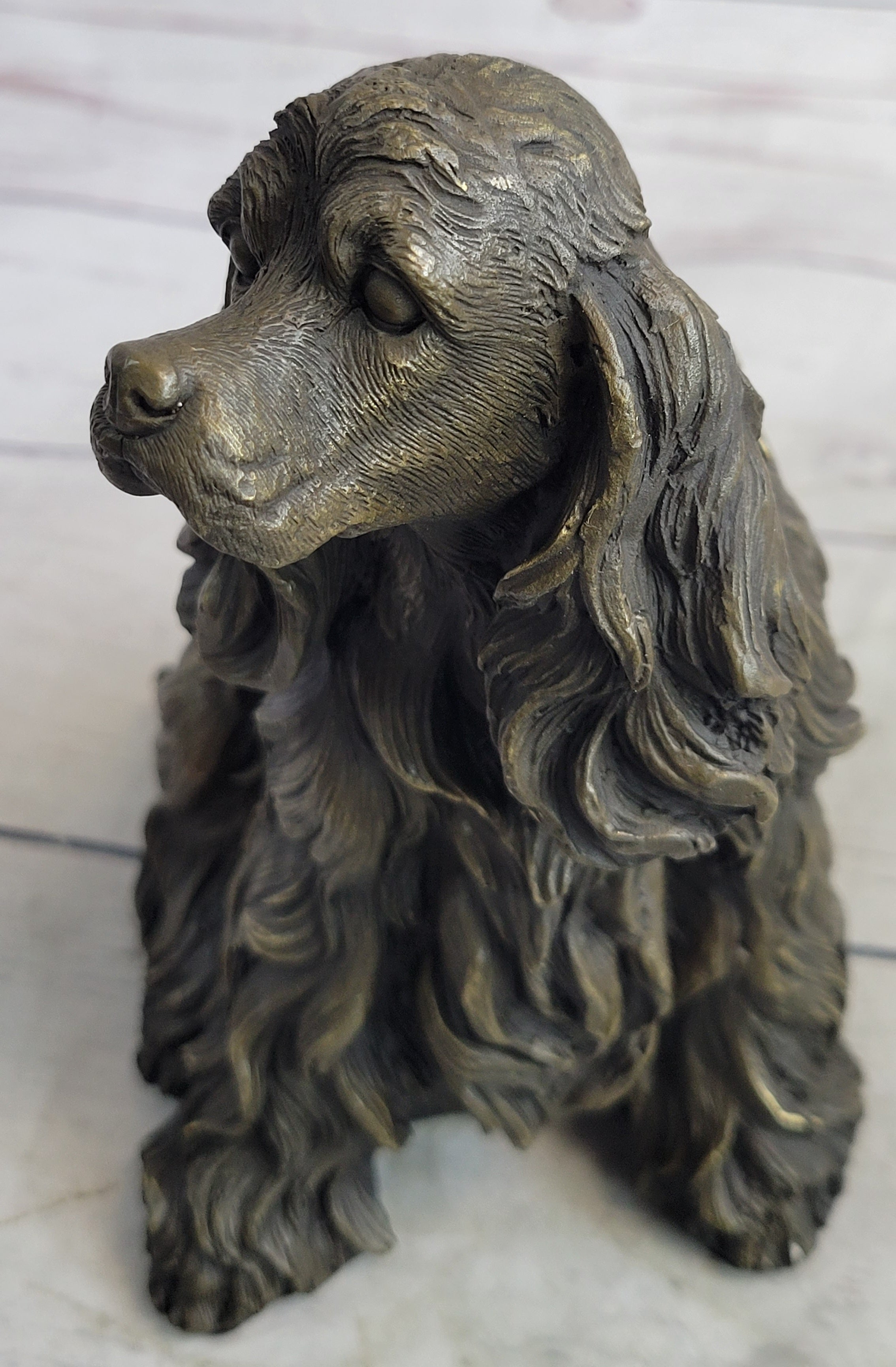 Bronze Metal Sculpture of Cocker Spaniel or King Charles Cavalier