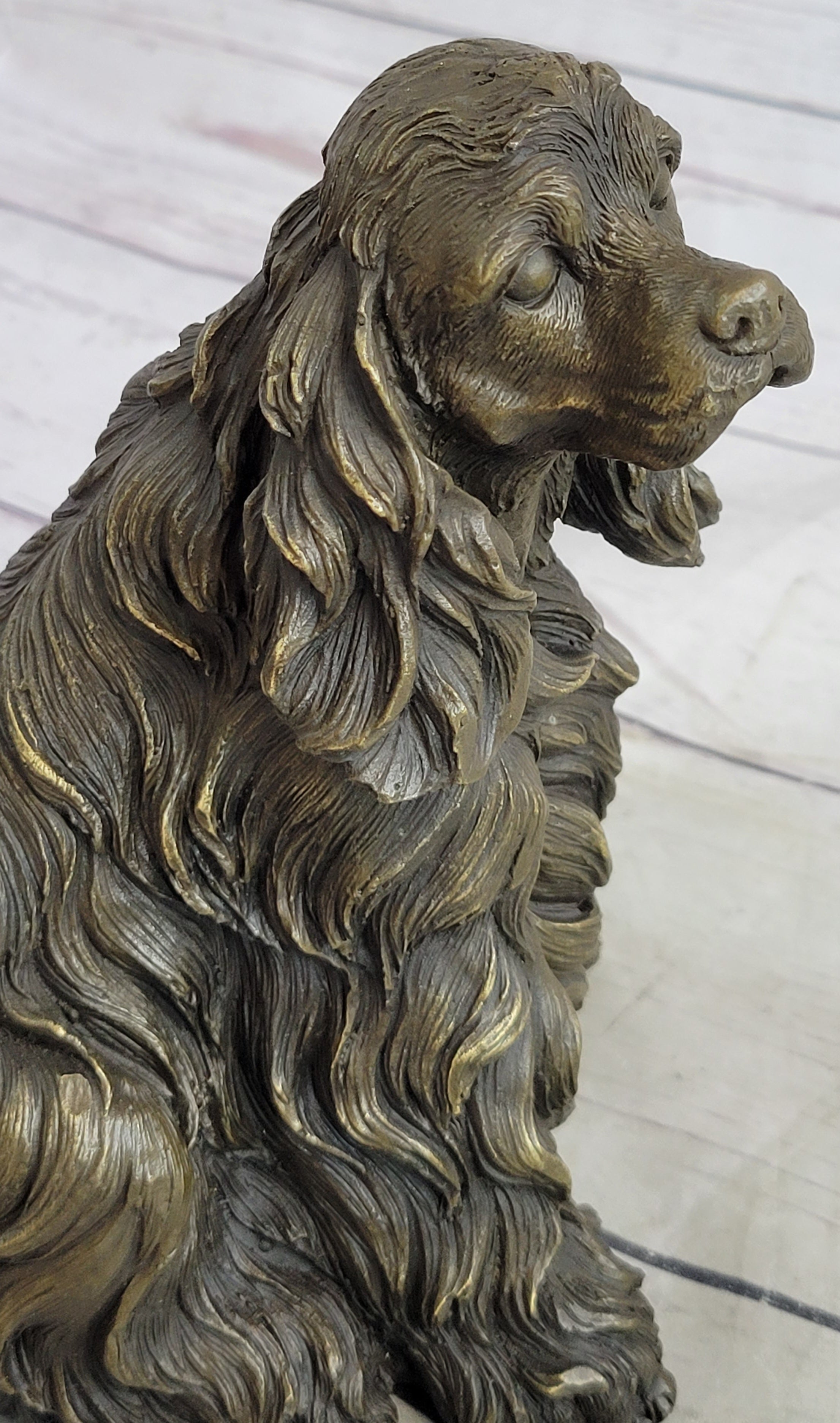 Bronze Metal Sculpture of Cocker Spaniel or King Charles Cavalier