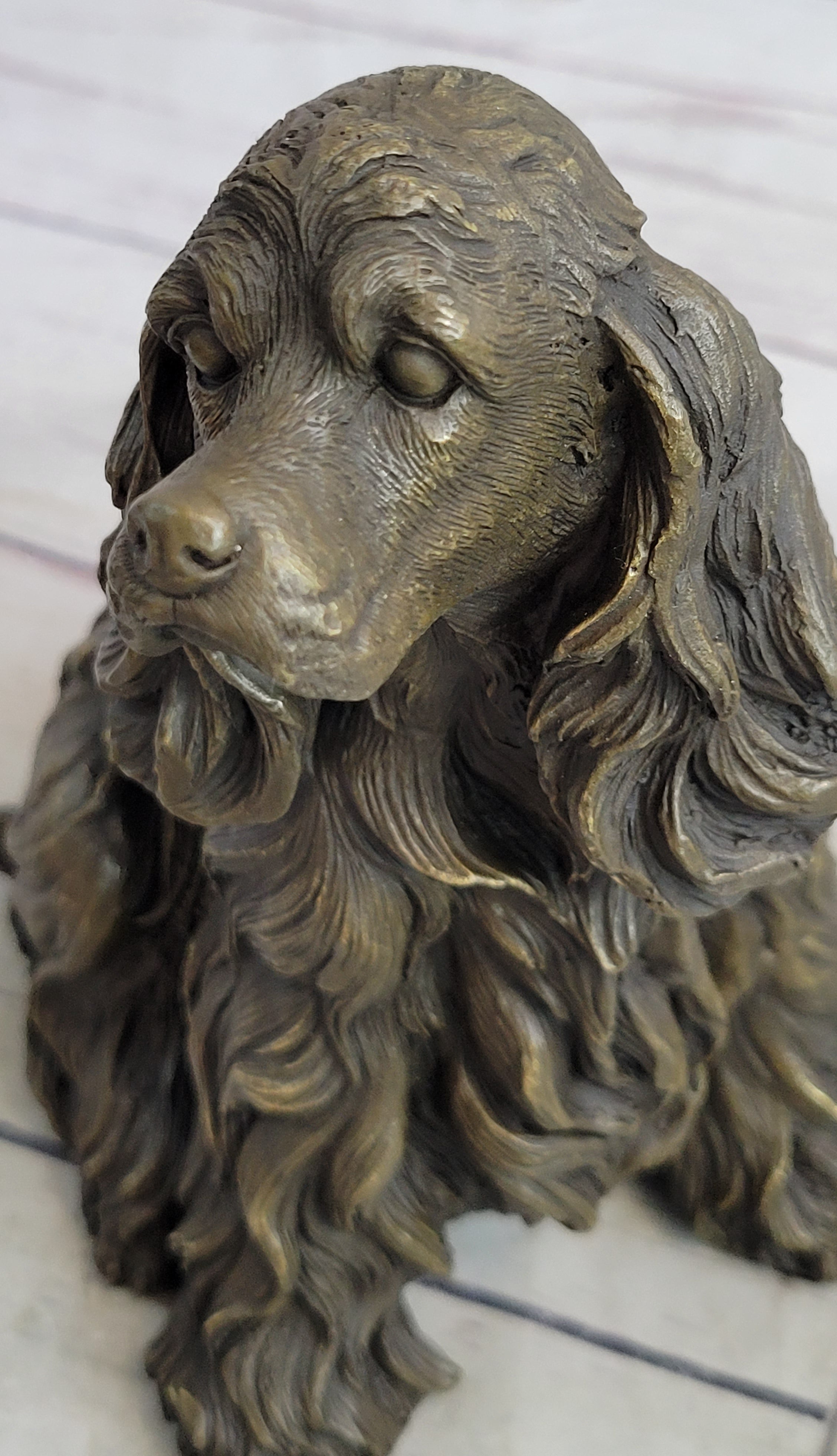Bronze Metal Sculpture of Cocker Spaniel or King Charles Cavalier