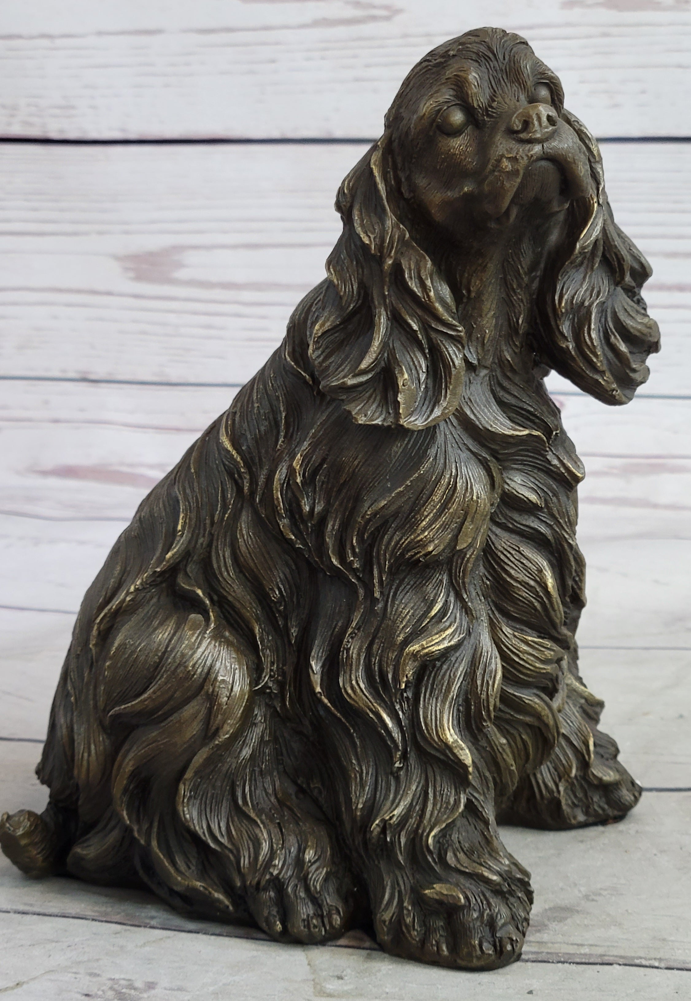 Bronze Metal Sculpture of Cocker Spaniel or King Charles Cavalier