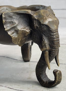 Bronze Metal Elephant Candy Dish Ashtray Art Sculpture
