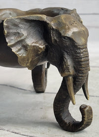 Bronze Metal Elephant Candy Dish Ashtray Art Sculpture