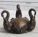 Bronze Metal Elephant Candy Dish Ashtray Art Sculpture