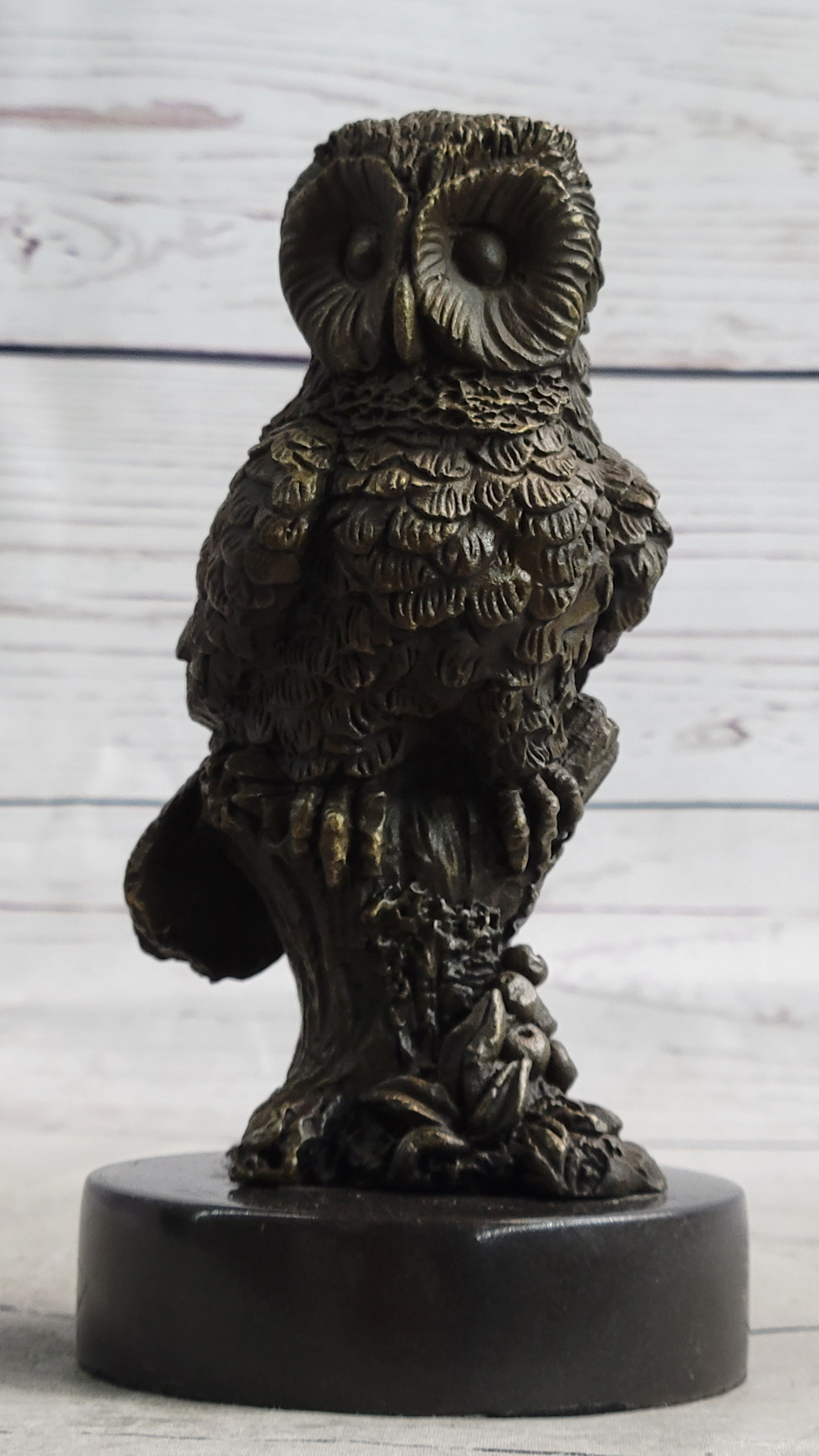 Miniature Bronze Owl Bookend 6" x 3"