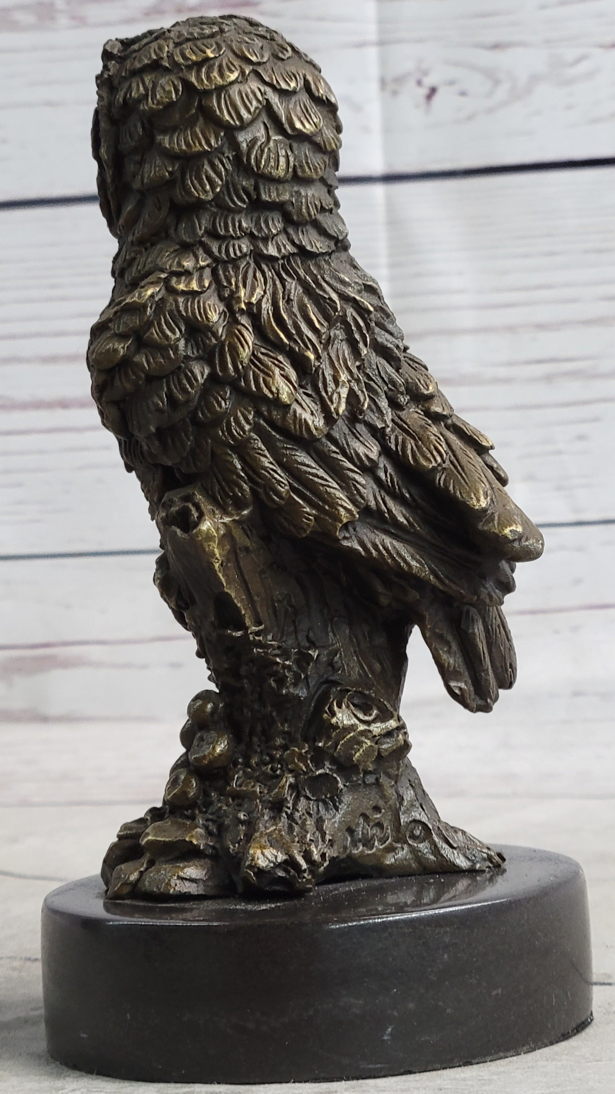 Miniature Bronze Owl Bookend 6" x 3"