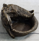 Bronze Metal Elephant Ashtray Dish by Milo