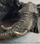 Bronze Metal Elephant Ashtray Dish by Milo