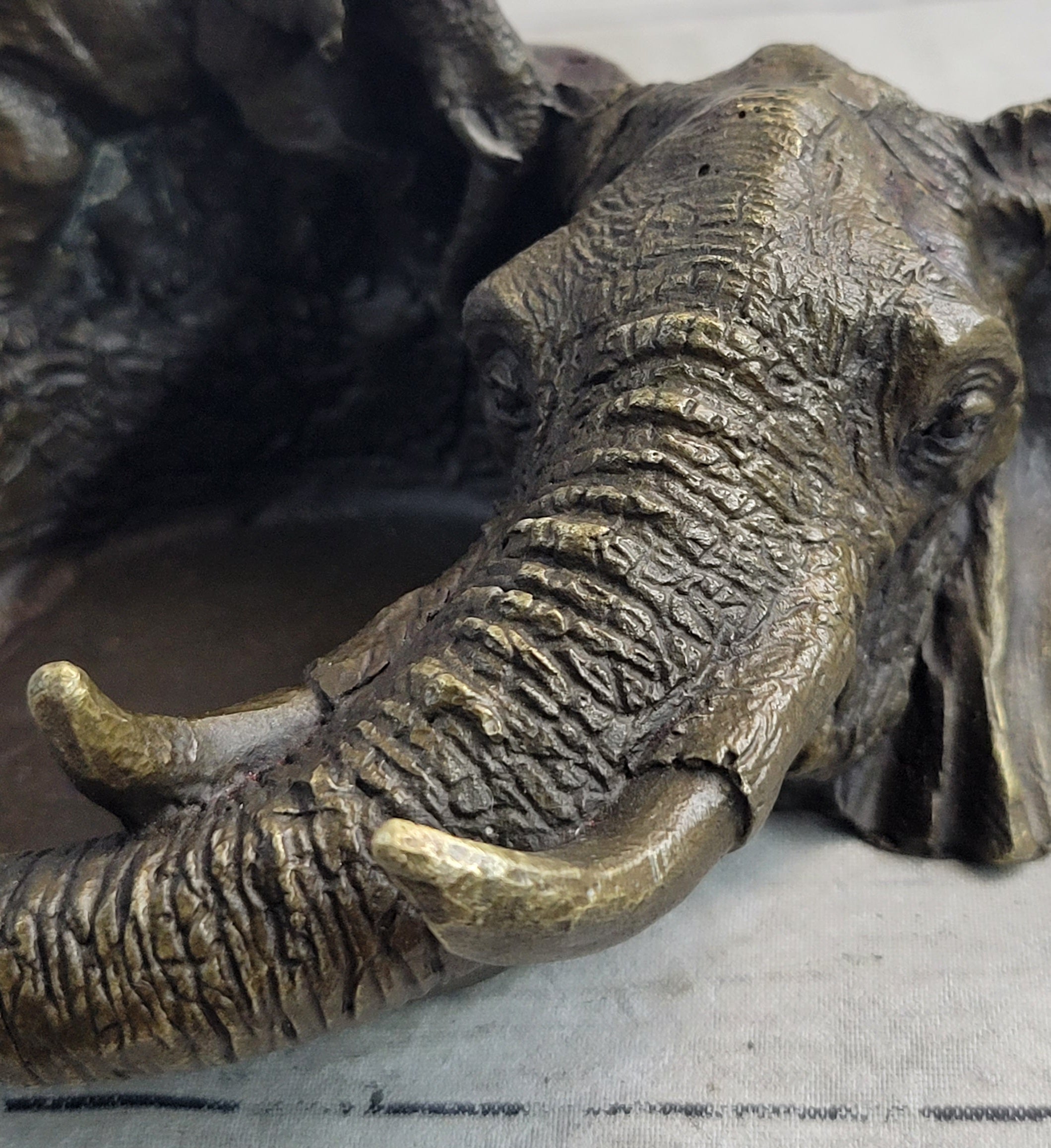Bronze Metal Elephant Ashtray Dish by Milo