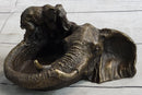 Bronze Metal Elephant Ashtray Dish by Milo
