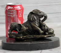 Miniature Bronze Elephant Family Collectible 12" x 15"