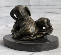 Miniature Bronze Elephant Family Collectible 12" x 15"
