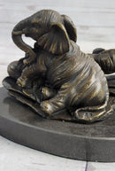 Miniature Bronze Elephant Family Collectible 12" x 15"