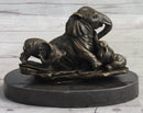 Miniature Bronze Elephant Family Collectible 12" x 15"