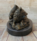 Marble Bronze Wolf Cub Bust Wild Life Garden Sculpture