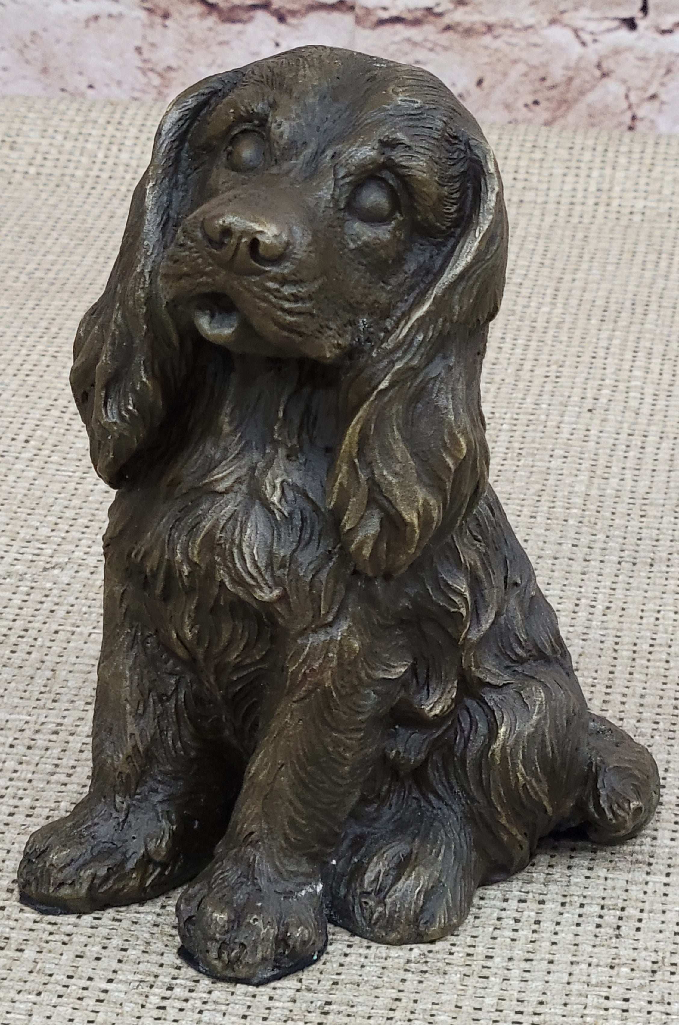 Cocker Spaniel Big Eared Puppy Dog Bronze Sculpture 6" x 4"