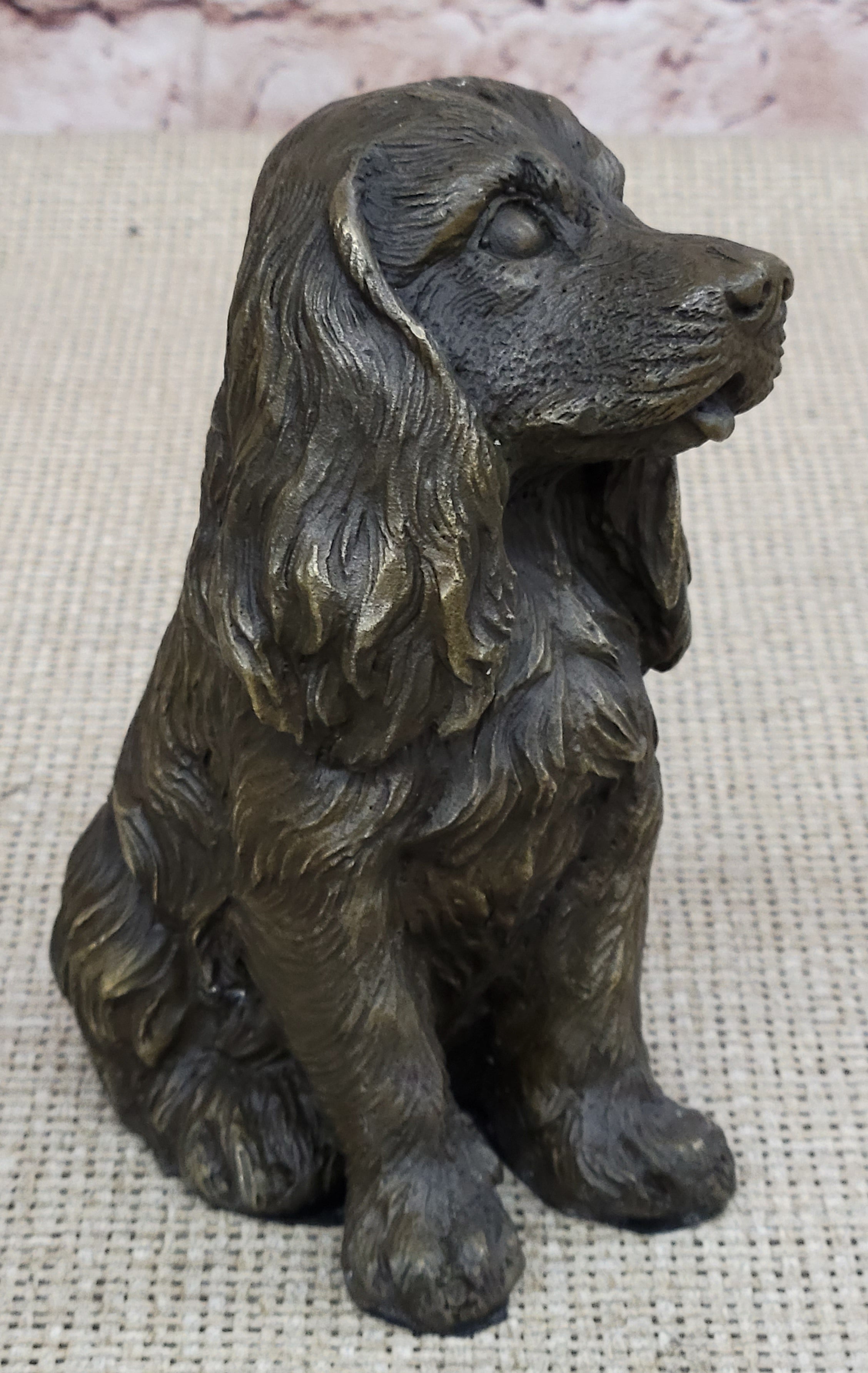Cocker Spaniel Big Eared Puppy Dog Bronze Sculpture 6" x 4"