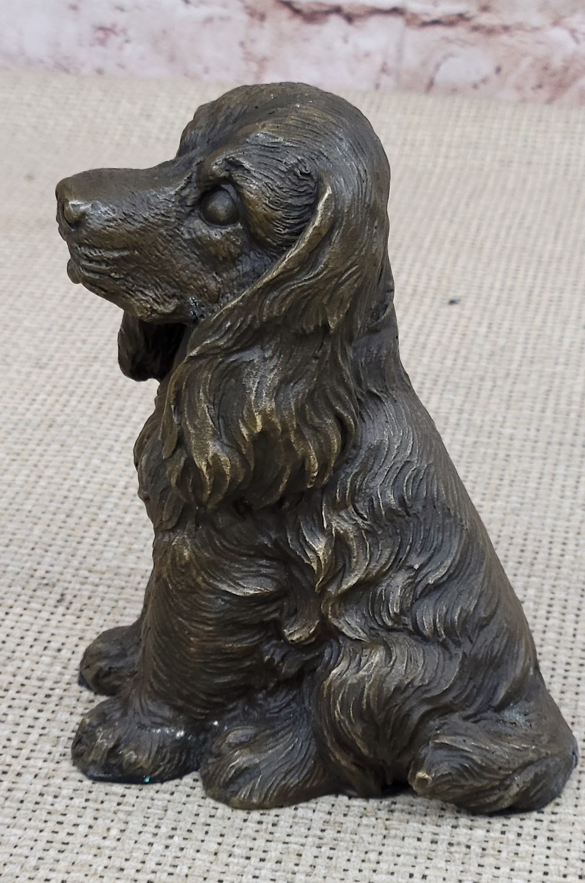 Cocker Spaniel Big Eared Puppy Dog Bronze Sculpture 6" x 4"