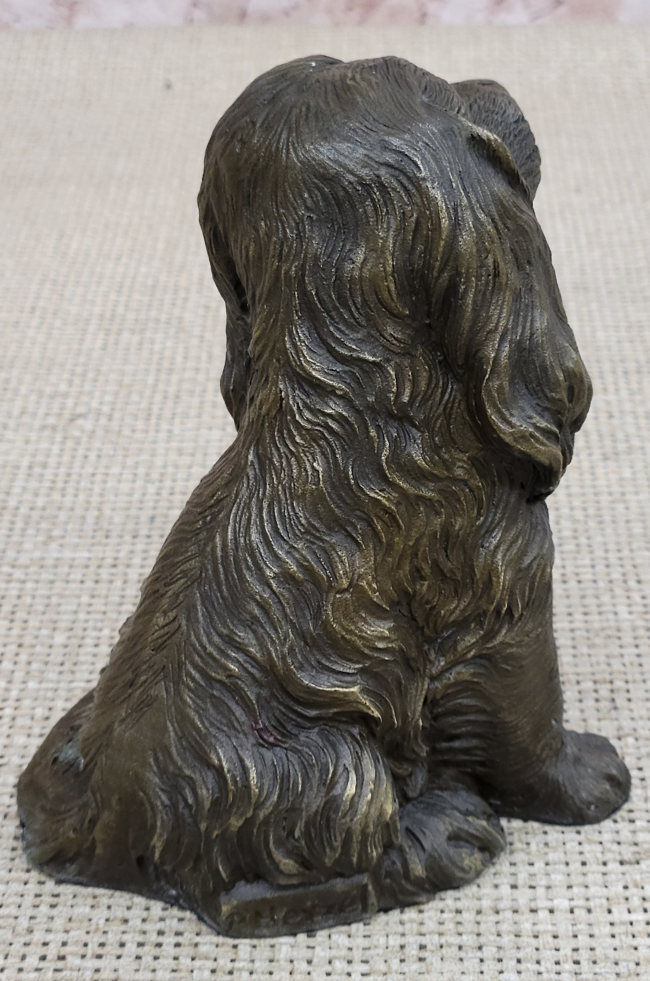 Cocker Spaniel Big Eared Puppy Dog Bronze Sculpture 6" x 4"