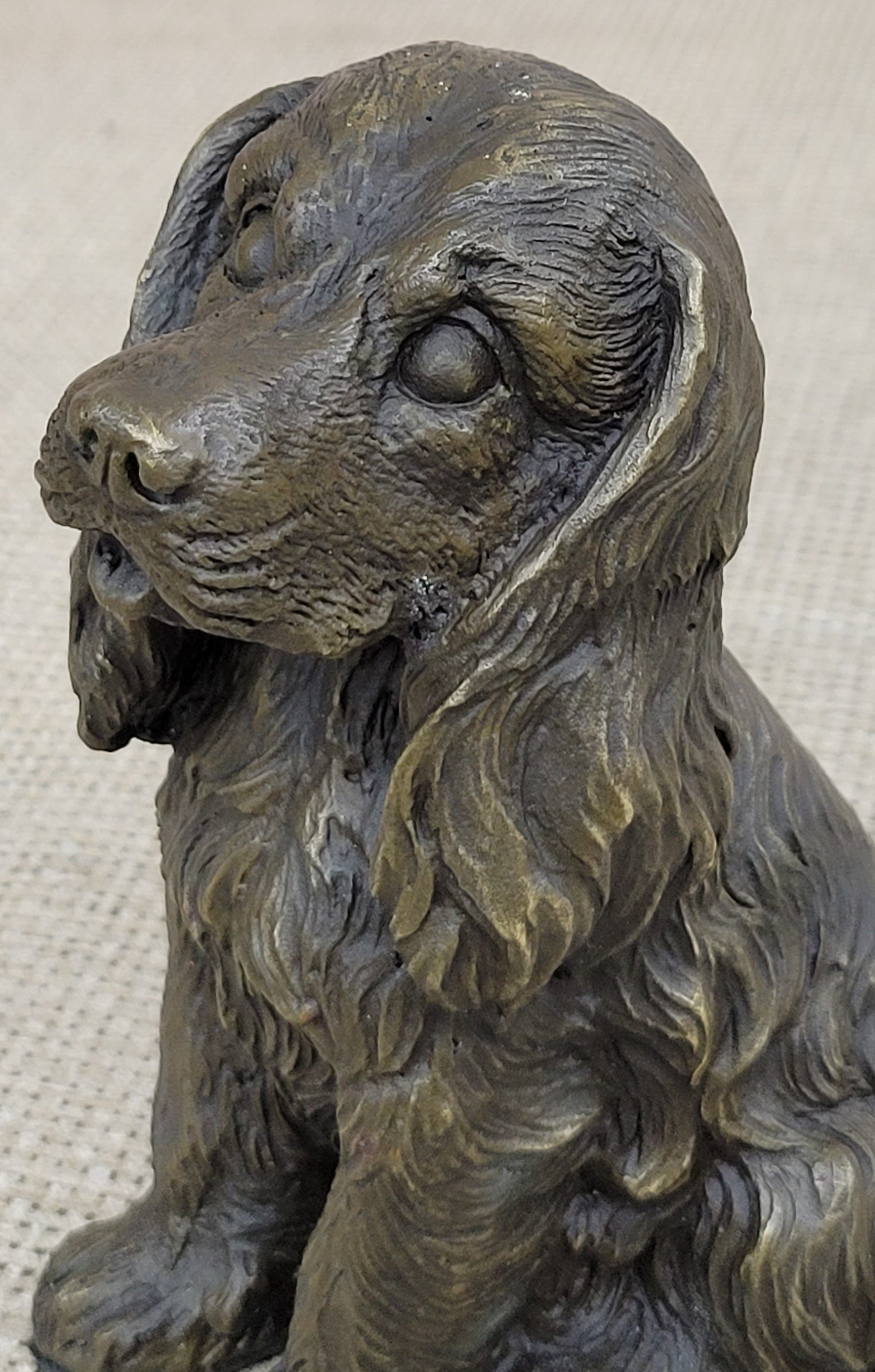 Cocker Spaniel Big Eared Puppy Dog Bronze Sculpture 6" x 4"