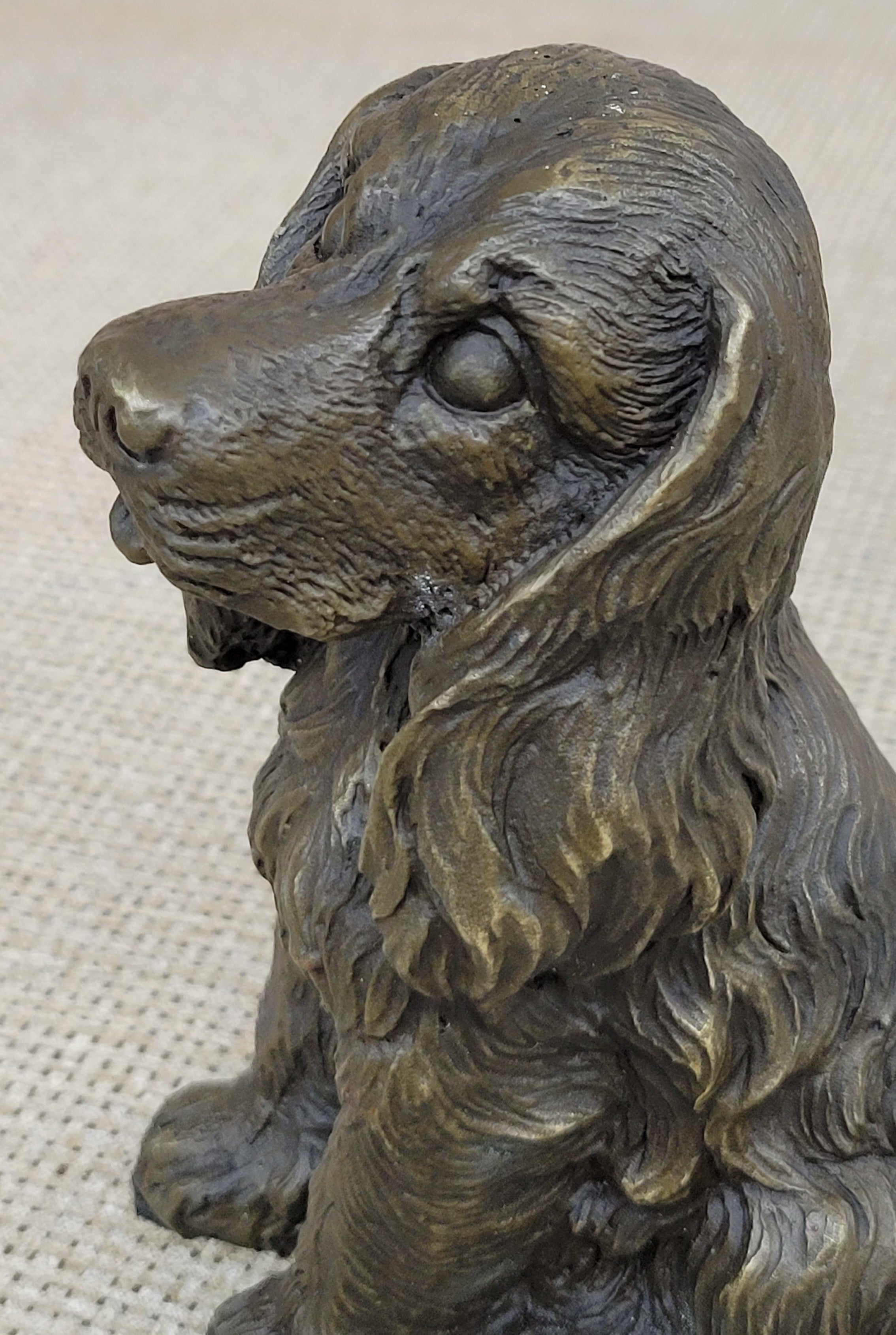 Cocker Spaniel Big Eared Puppy Dog Bronze Sculpture 6" x 4"