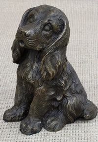 Cocker Spaniel Big Eared Puppy Dog Bronze Sculpture 6" x 4"
