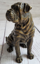 Shar Pei Puppy Bronze Metal Sculpture Signed Art 6.5" x 6"