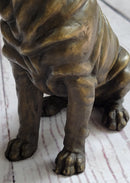 Shar Pei Puppy Bronze Metal Sculpture Signed Art 6.5" x 6"