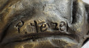 Shar Pei Puppy Bronze Metal Sculpture Signed Art 6.5" x 6"