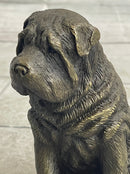 Shar Pei Puppy Dog Bronze Metal Sculpture Signed Art