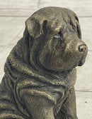 Shar Pei Puppy Dog Bronze Metal Sculpture Signed Art