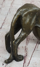 Stretching Cheetah Bronze Sculpture Signed 5" x 10"
