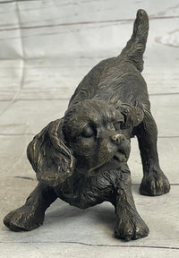 Cavalier King Charles Spaniel Puppy Bronze Metal Sculpture