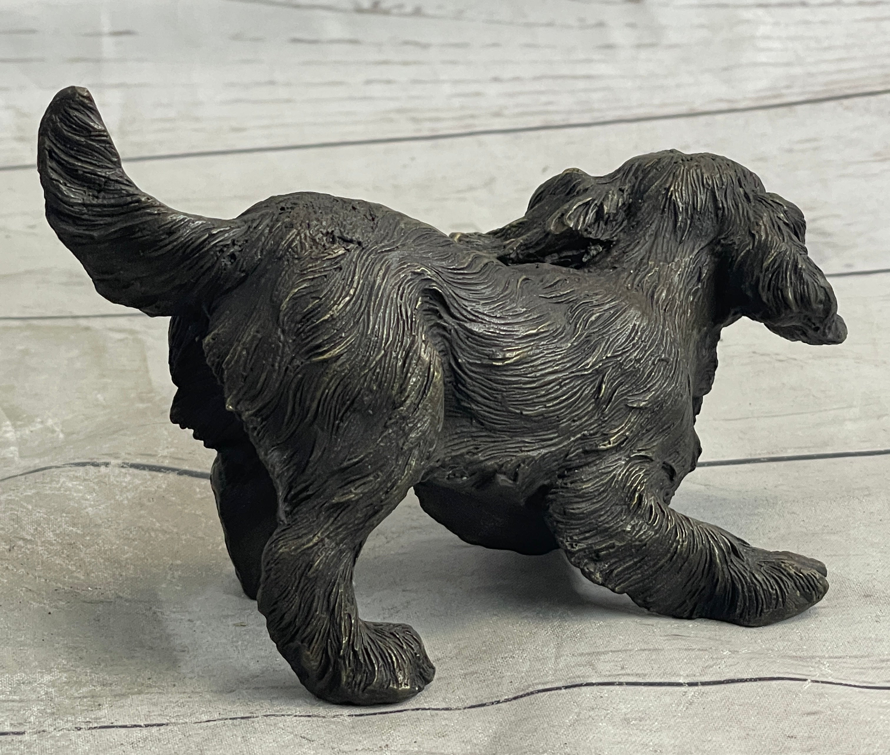 Cavalier King Charles Spaniel Puppy Bronze Metal Sculpture