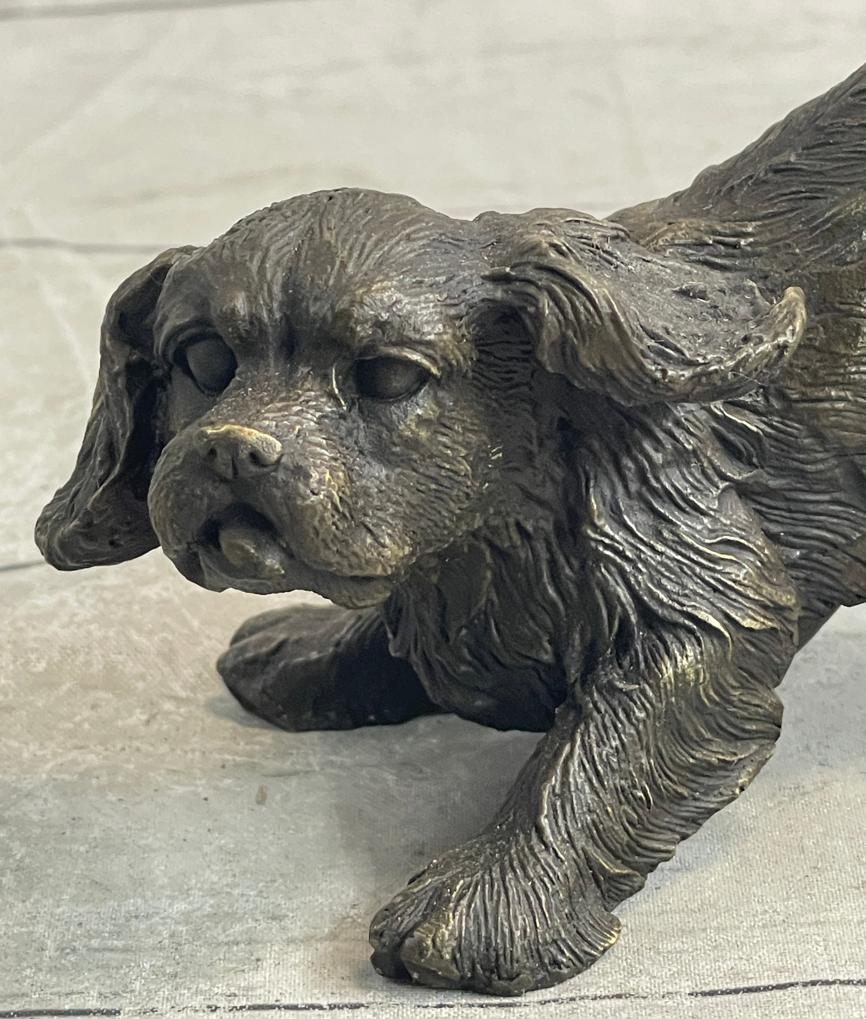 Cavalier King Charles Spaniel Puppy Bronze Metal Sculpture